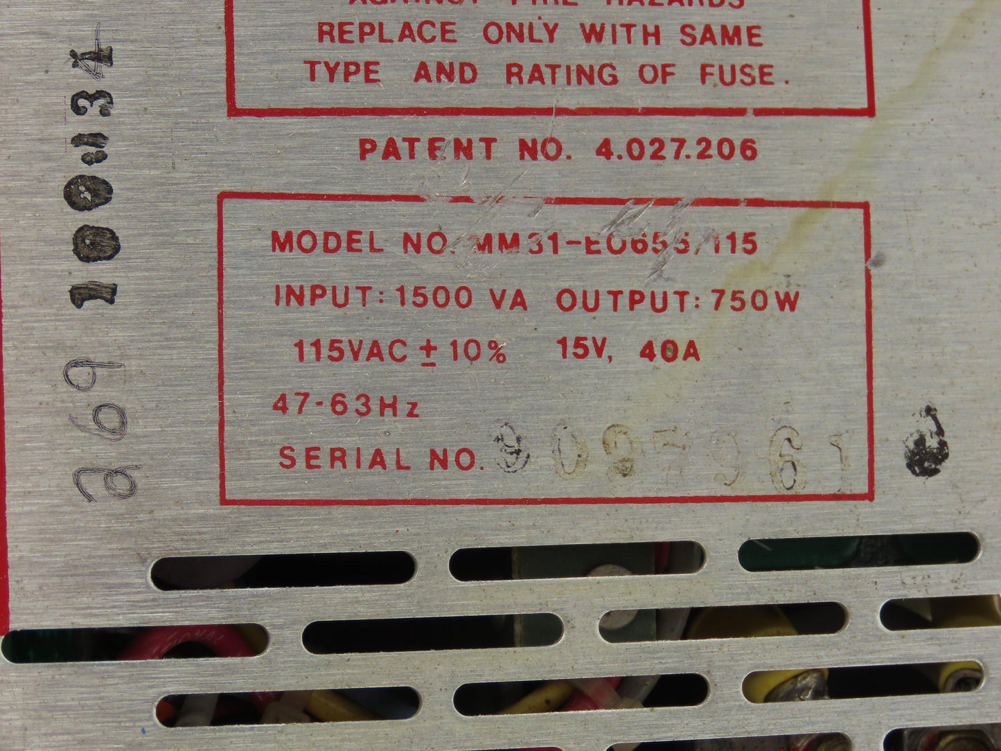 L & H Research MM31-EO655-115 Mighty-Mite Power Supply Conditioner 750W 15V 40A
