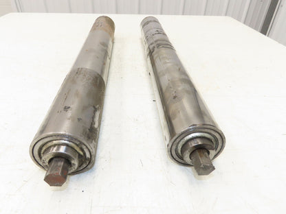 Hytrol 2.5" Snub Idler Roller 24" Hytrol Conveyor 21"BF 11/16" Hex Lot of 2