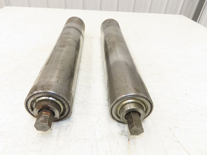 Hytrol 2.5" Snub Idler Roller 18" Hytrol Conveyor 15"BF 11/16" Hex Lot of 2