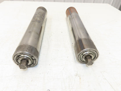 Hytrol 2-5/8" Snub Idler Roller 18" Hytrol Conveyor 15"BF 11/16" Hex Lot of 2