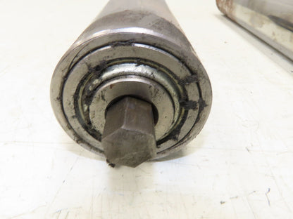 Hytrol 2-5/8" Snub Idler Roller 18" Hytrol Conveyor 15"BF 11/16" Hex Lot of 2