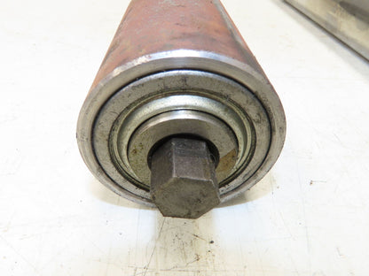 Hytrol 2-5/8" Snub Idler Roller 18" Hytrol Conveyor 15"BF 11/16" Hex Lot of 2