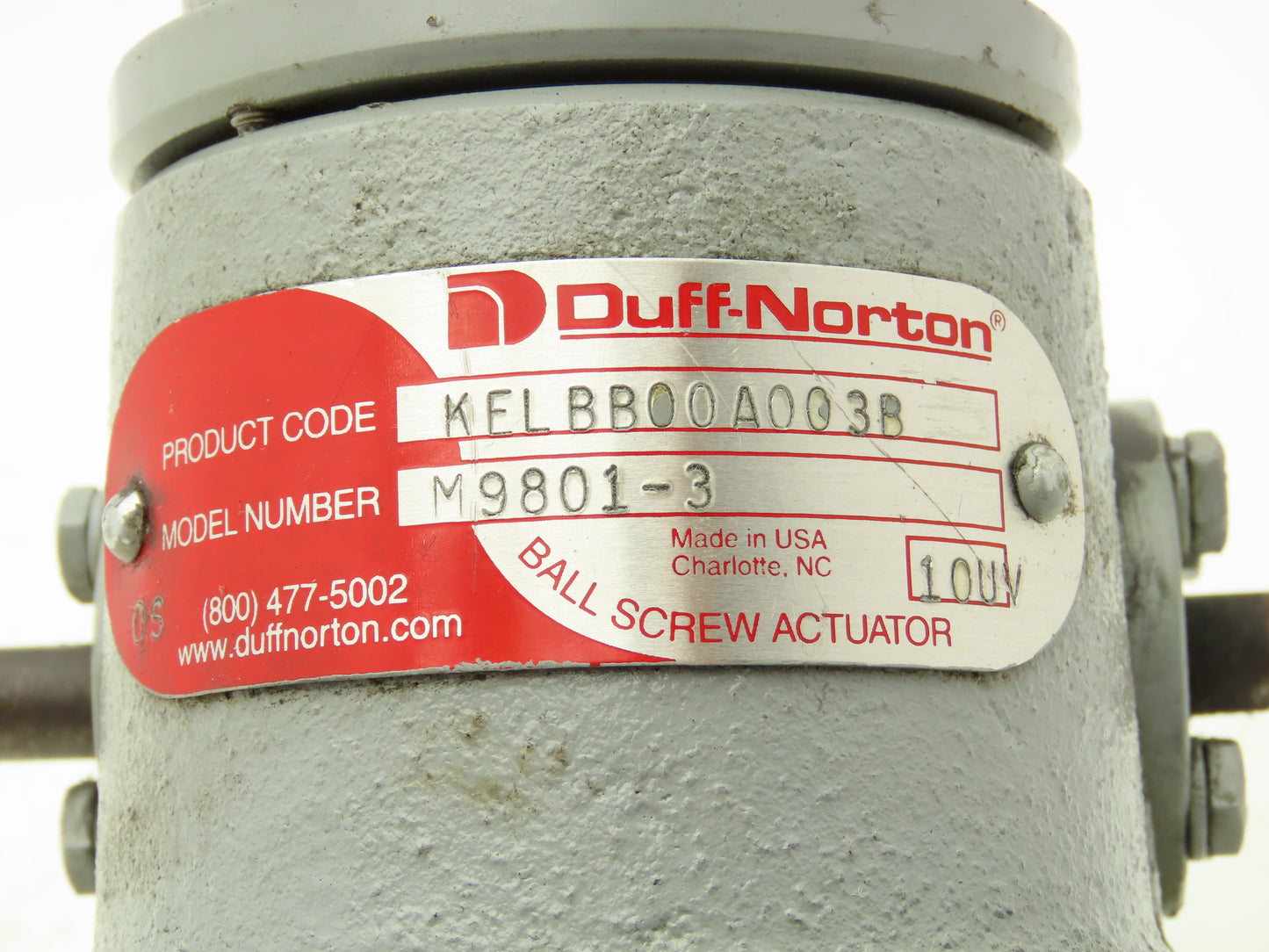 Duff Norton M9801-3 Worm Gear Actuator 2 Ton Screw Jack 3" Stroke