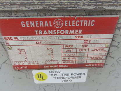 General Electric 9T21B3002 Stepdown Power Transformer 6kva 1Ph HV 460 LV 230/133
