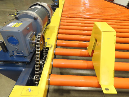 81"x 28' Chain Drive Live Roller Conveyor 74"BF 1.9" Urethane Roller 460V 3PH