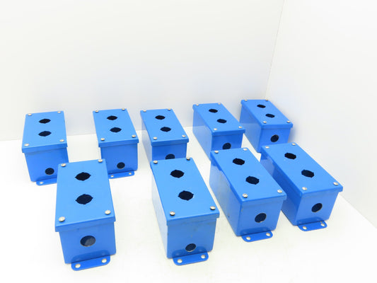 Austin 2 Button Pushbutton Control Station 8"H 4"W 4"D Enclosure Lot of 9