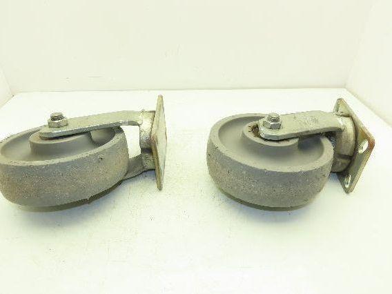 SC Polyurethane Caster Wheel 8x2.5" Kingpinless Gray Lot of 2