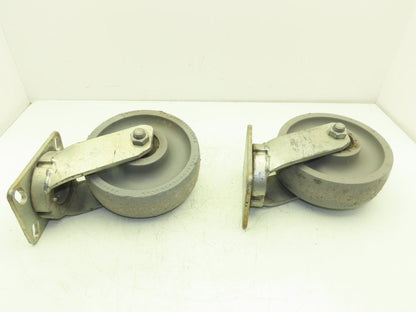 SC Polyurethane Caster Wheel 8x2.5" Kingpinless Gray Lot of 2