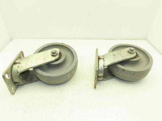 SC Polyurethane Caster Wheel 8x2.5" Kingpinless Gray Lot of 2