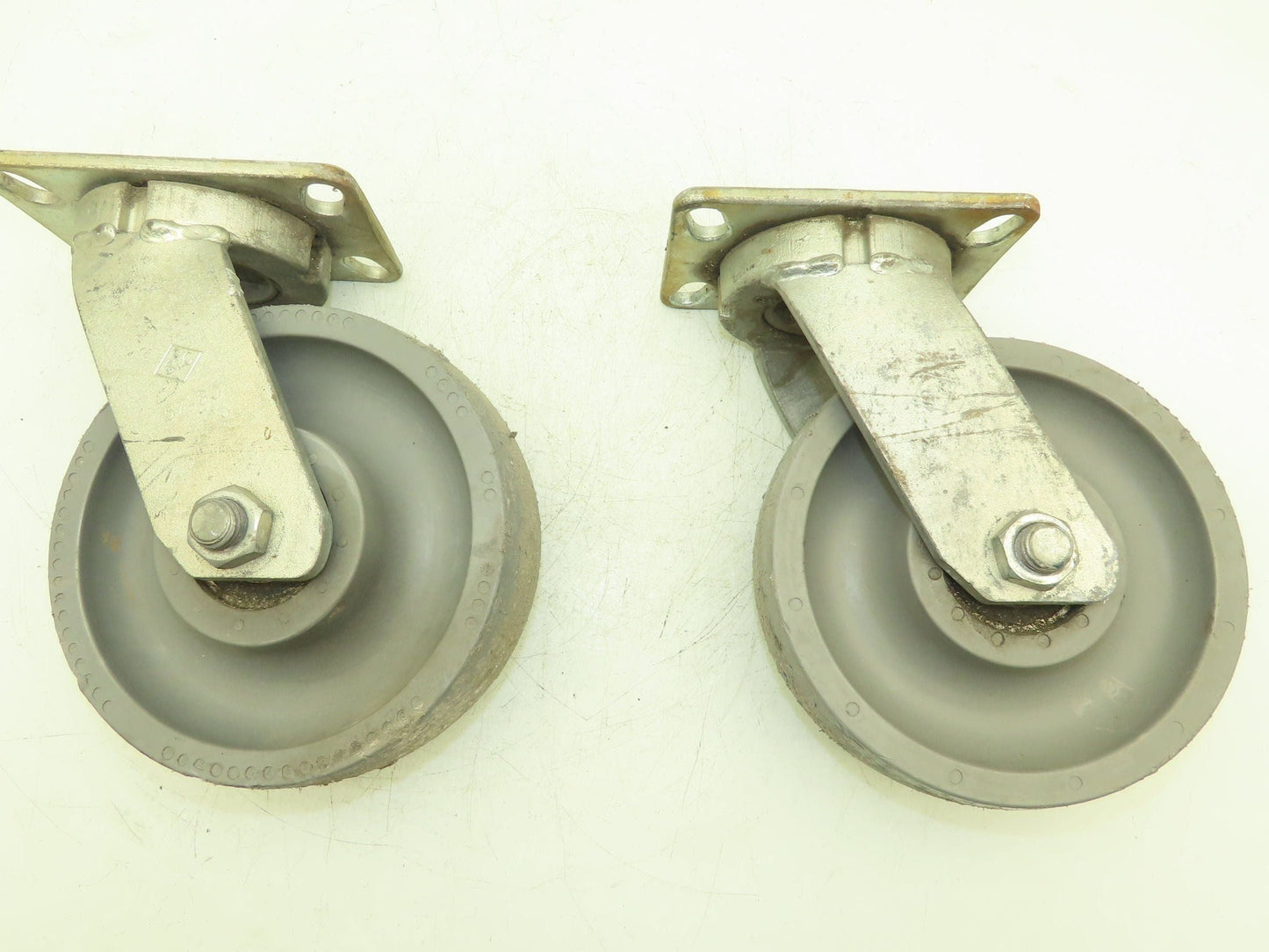 SC Polyurethane Caster Wheel 8x2.5" Kingpinless Gray Lot of 2