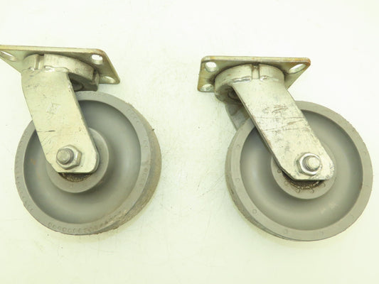 SC Polyurethane Caster Wheel 8x2.5" Kingpinless Gray Lot of 2