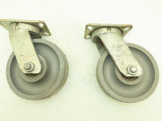SC Polyurethane Caster Wheel 8x2.5" Kingpinless Gray Lot of 2