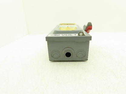 Square D H361N Safety Disconnect Disconnect Switch 30A Fused 3 Pole 600V F05