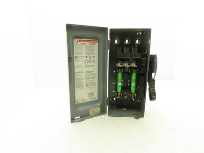 Square D H361N Safety Disconnect Disconnect Switch 30A Fused 3 Pole 600V F05