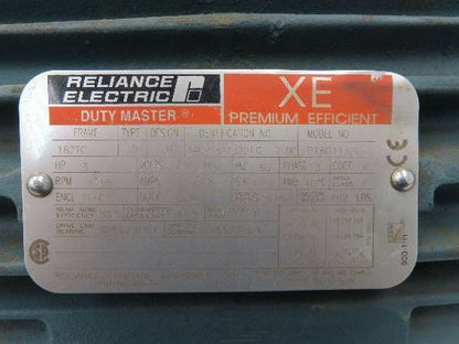 Reliance P18G1132C AC Electric Motor 3Hp 1755rpm 230/460v 3Ph 182TC TEFC