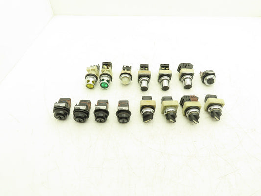 Fuji Electric Pushbutton Selector Pilot Light Alarm Buzzer Mixed Lot of 15