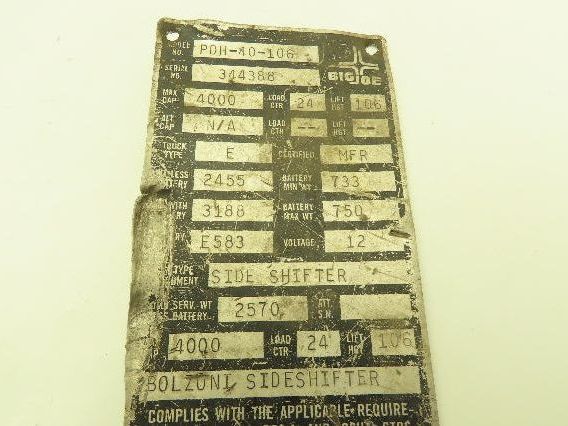 Big Joe PDH-40-106 Forklift Walkie Stacker Hydraulic Control Valve Assembly