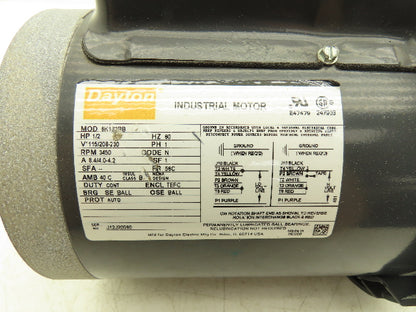 Dayton 6K182BB Single Phase AC Motor 1/2Hp 3450rpm 115/230v 1Ph 56C TEFC