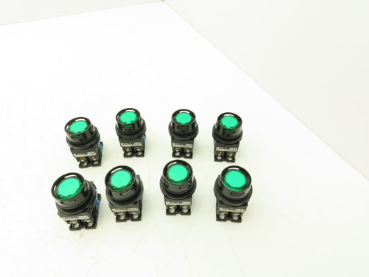 Fuji Electric Pushbutton Green Illuminated Momentary 1 Normally Open  Lot of 8
