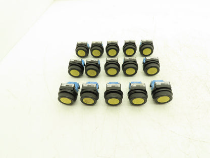 Fuji Electric Pushbutton Yellow Flush Momentary 1 Normally Open  Lot of 15
