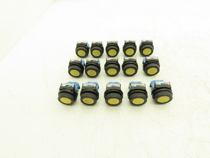 Fuji Electric Pushbutton Yellow Flush Momentary 1 Normally Open  Lot of 15