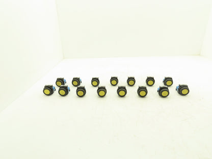Fuji Electric Pushbutton Yellow Flush Momentary 1 Normally Open  Lot of 15