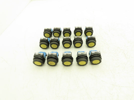 Fuji Electric Pushbutton Yellow Flush Momentary 1 Normally Open  Lot of 15
