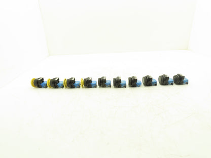 Fuji Electric Pushbutton Black & Green Flush Yellow Mushroom Momentary Lot of 10