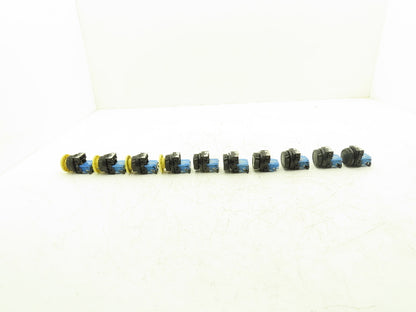 Fuji Electric Pushbutton Black & Green Flush Yellow Mushroom Momentary Lot of 10