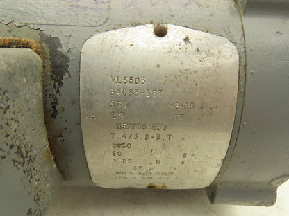 Baldor VL3503 34C63-167 AC Motor 1/2Hp 3450rpm 115/230v 1Ph 56C Single Phase