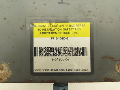 Boston Gear F715-10-B5-G Worm Gearbox 10:1 Reducer 175rpm 1Hp 56C LH Output