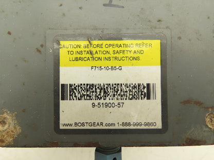 Boston Gear F715-10-B5-G Worm Gearbox 10:1 Reducer 175rpm 1Hp 56C LH Output