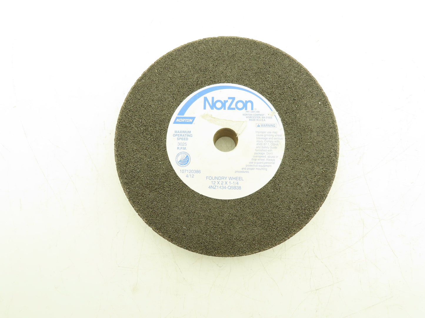 Norton  4NZ1434-Q5B38  NorZon Foundry Snagging Grinding Wheel 12"x2"x1-1/4"