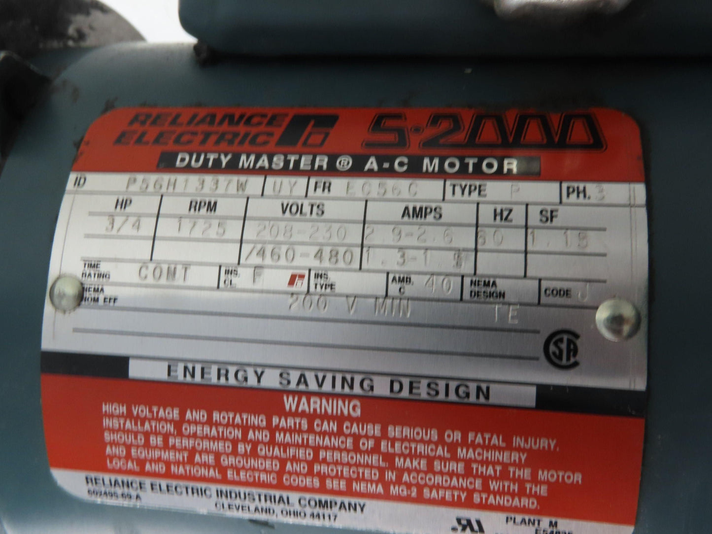 Hytrol 4AC-40-1-RH Conveyor Drive Gearmotor 40:1 Reducer .75Hp 230/460V 3PH 56C