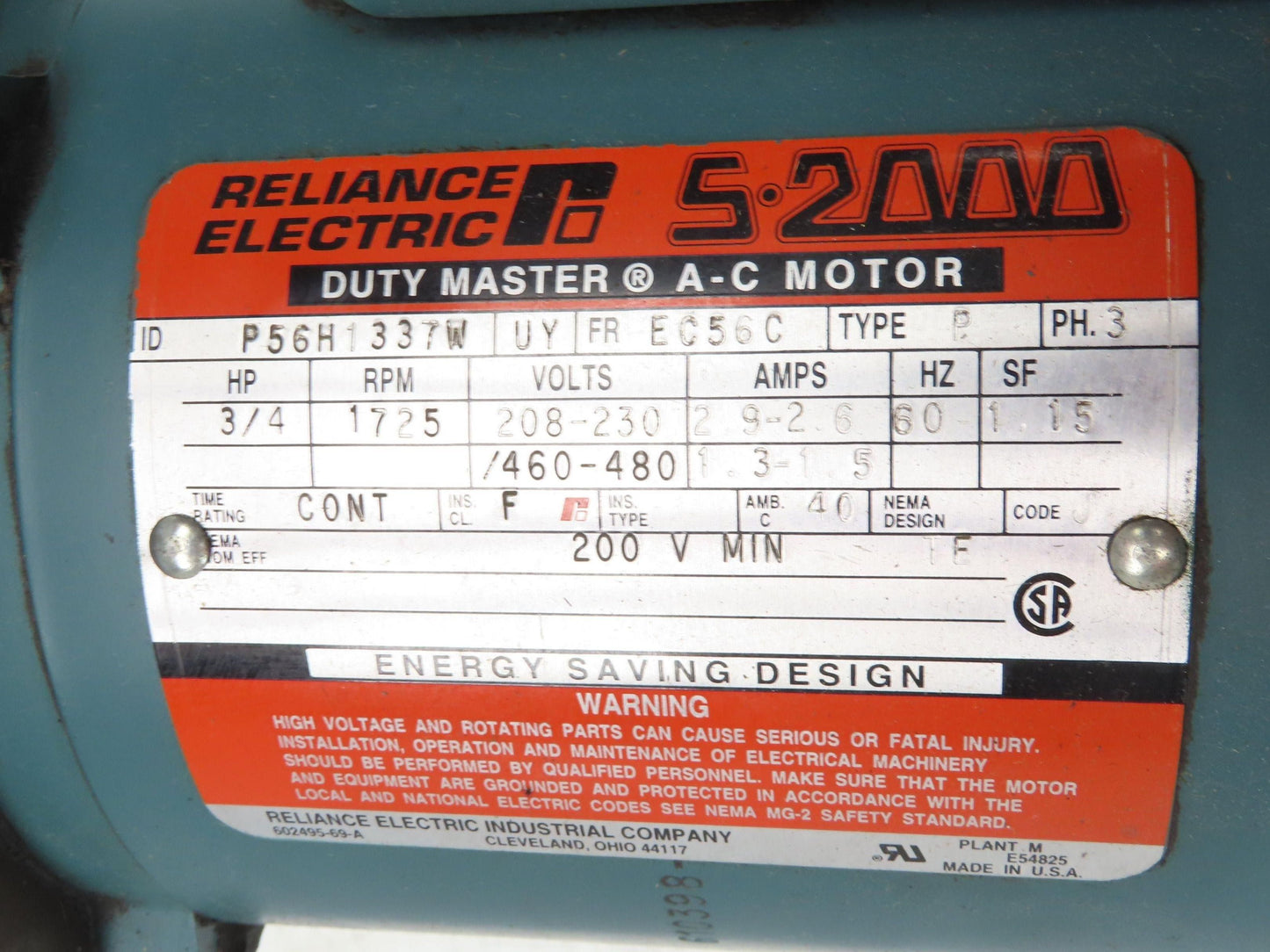 Hytrol 4AC-40-1-LH Conveyor Drive Gearmotor 40:1 Reducer .75Hp 230/460V 3PH 56C