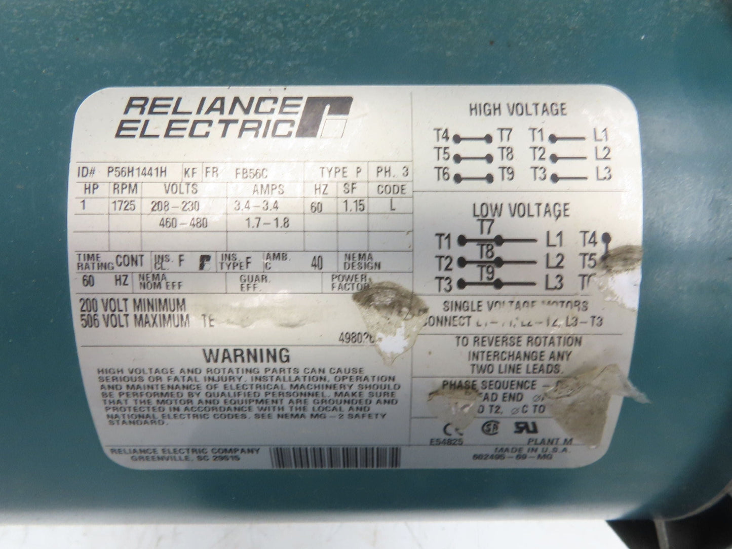 Hytrol 4AC-20-1-LH Conveyor Drive Gearmotor 20:1 Reducer 1Hp 230/460V 3PH 56C