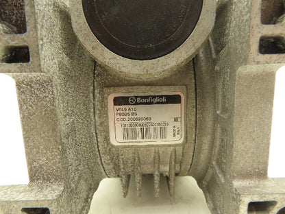 Bonfiglioli VF49 A10 P80 B5 B3 Gearmotor 10:1 169rpm 14mm Dual Shaft 1Hp 230/460
