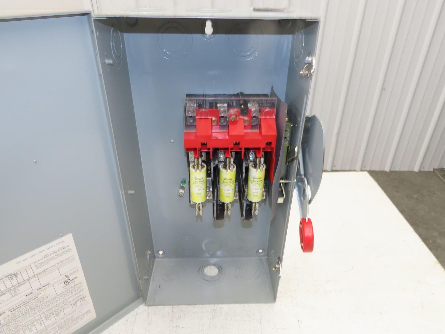 Eaton DH363FGK 100A Fusible Safety Switch 3-Pole 600V Nema 1