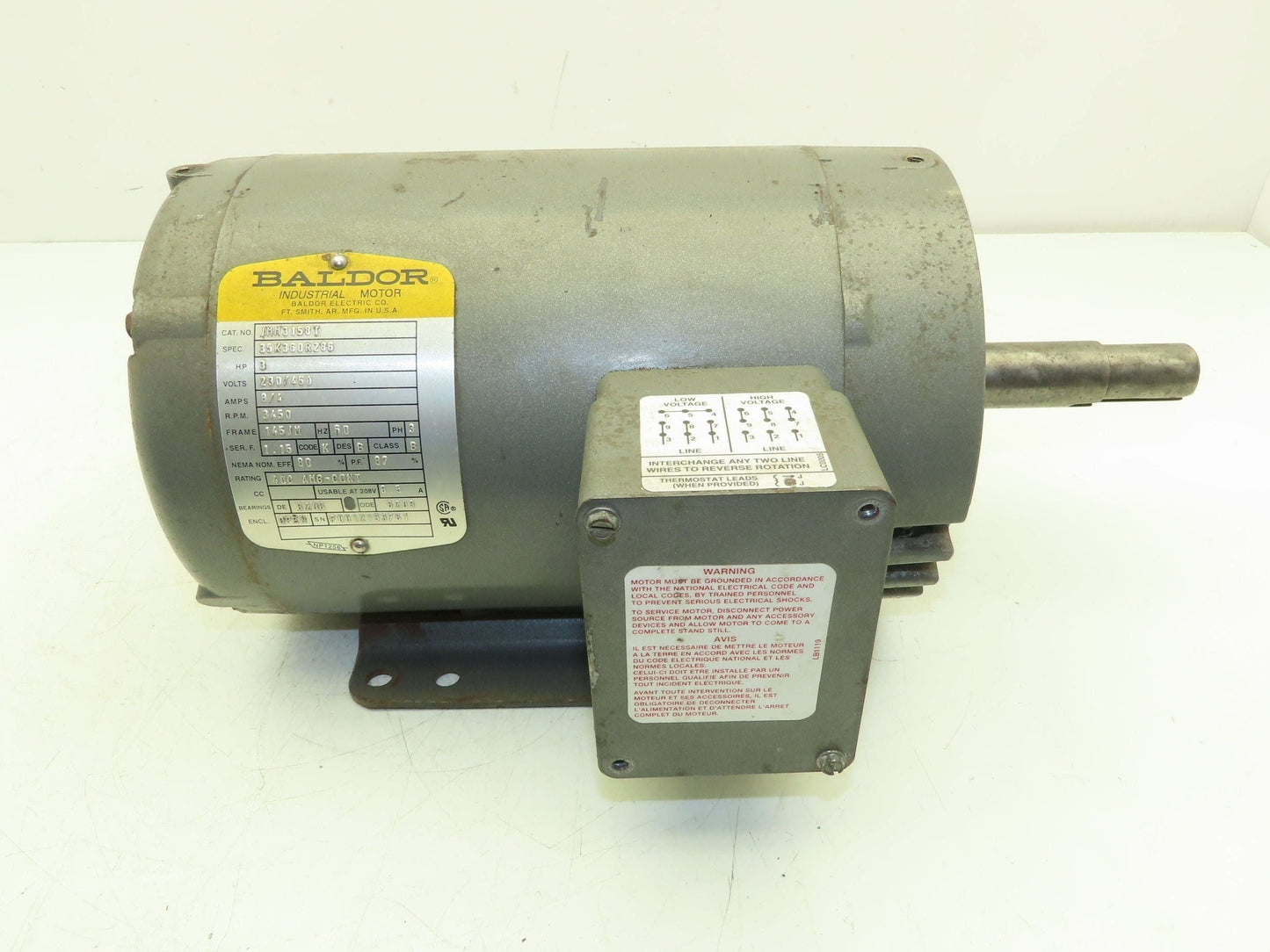 Baldor 35K360R286 AC Electric Pump Motor 3Hp 3450rpm 230/460v 3Ph 145JM Frame