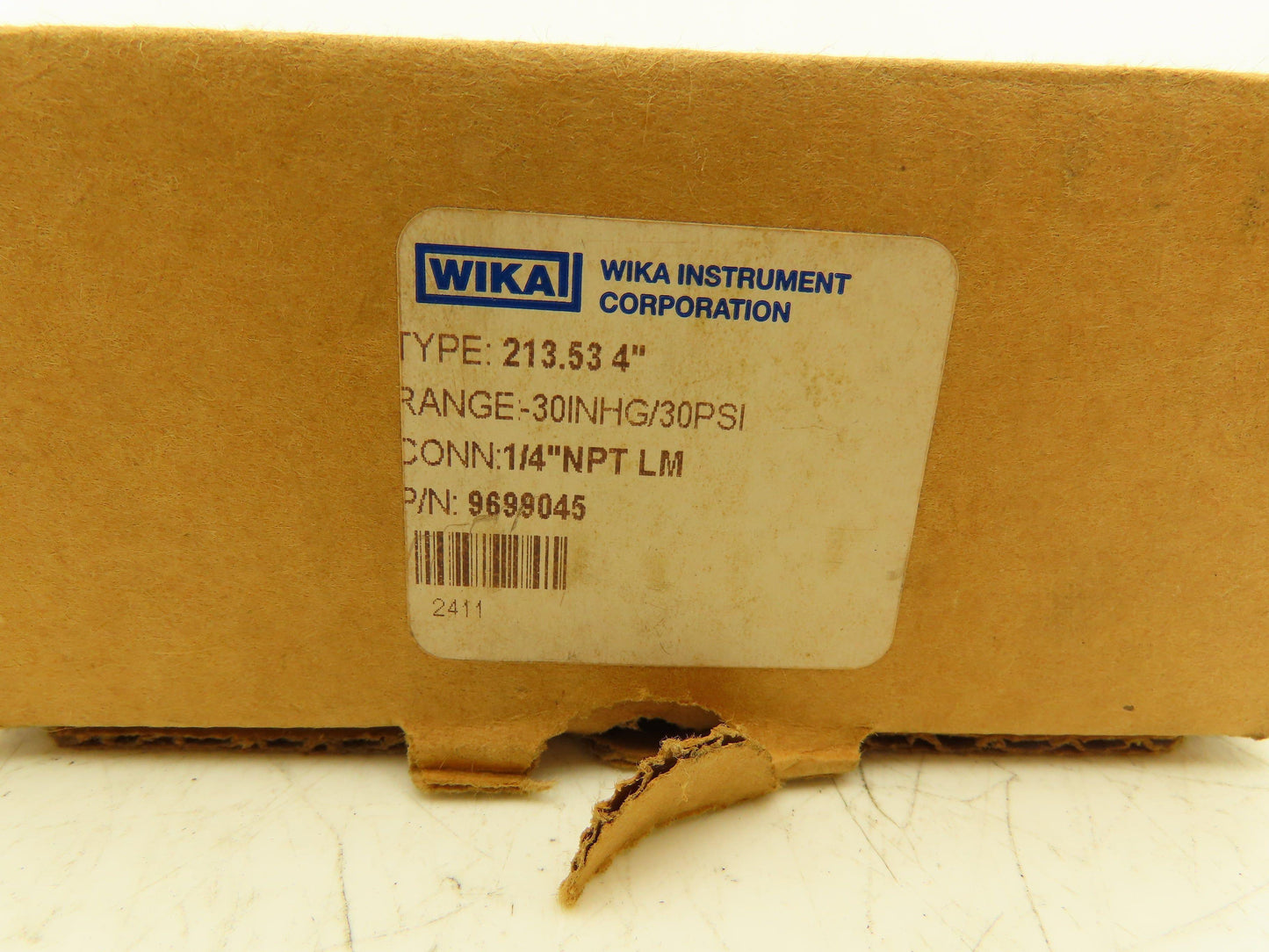 Wika 9699045 Pressure Gauge Liquid Filled -30INHG/30PSI 1/4"NPT Lot Of 2