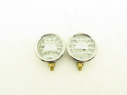 Wika 9699045 Pressure Gauge Liquid Filled -30INHG/30PSI 1/4"NPT Lot Of 2