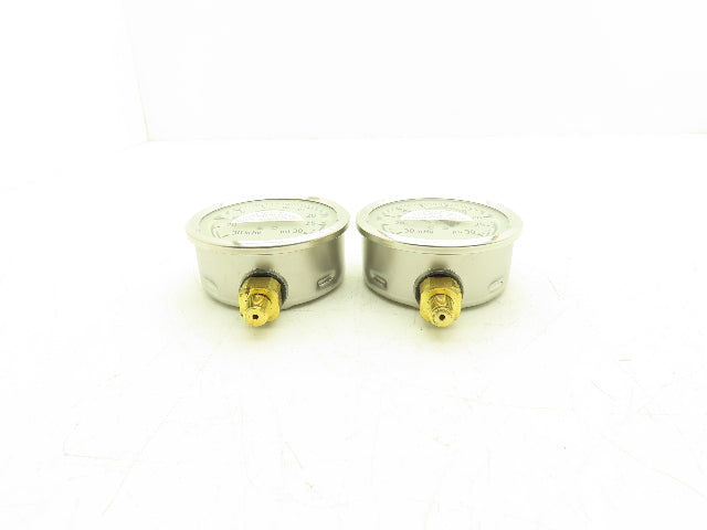 Wika 9699045 Pressure Gauge Liquid Filled -30INHG/30PSI 1/4"NPT Lot Of 2