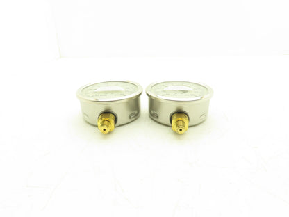 Wika 9699045 Pressure Gauge Liquid Filled -30INHG/30PSI 1/4"NPT Lot Of 2