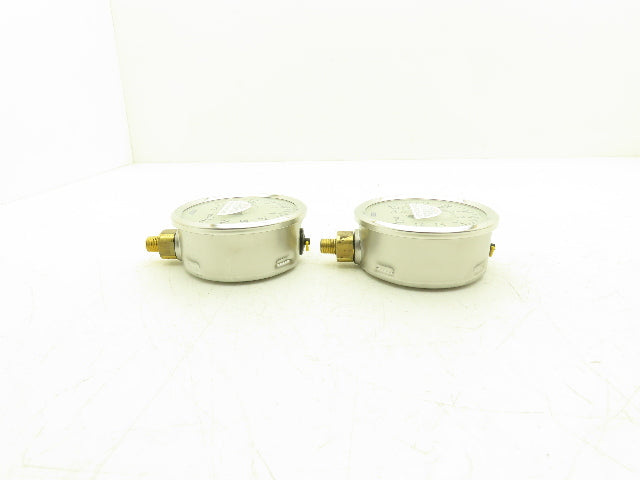 Wika 9699045 Pressure Gauge Liquid Filled -30INHG/30PSI 1/4"NPT Lot Of 2