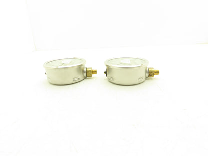 Wika 9699045 Pressure Gauge Liquid Filled -30INHG/30PSI 1/4"NPT Lot Of 2