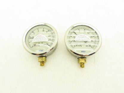 Wika 9699045 Pressure Gauge Liquid Filled -30INHG/30PSI 1/4"NPT Lot Of 2