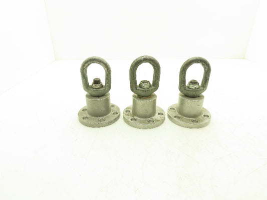 Crosby 5CJ 6-Lug Hoist Hook Adapter Log Roller Fixed Non Swiveling Lot of 3