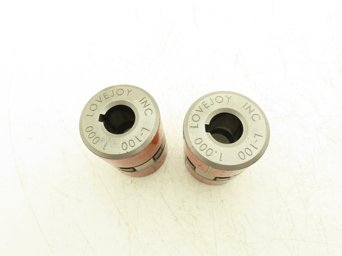 Lovejoy L100 Pump Motor Coupling 1" Bore to 1.25" Bore 1/4" Keyway Lot of 2