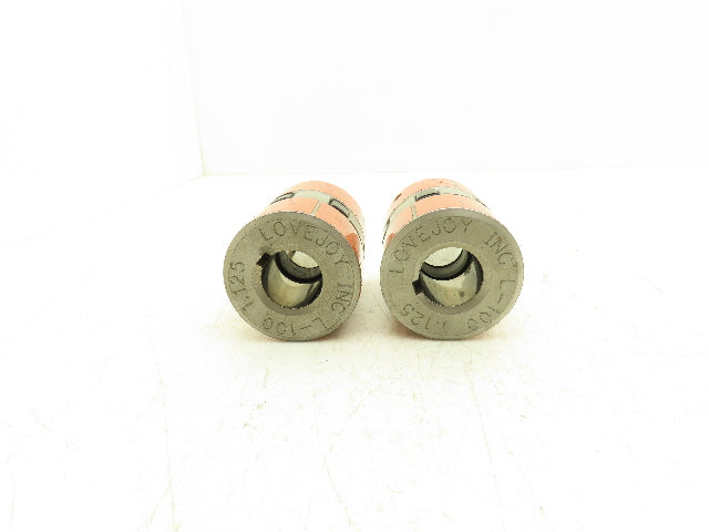 Lovejoy L100 Pump Motor Coupling 1" Bore to 1.25" Bore 1/4" Keyway Lot of 2