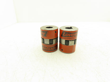 Lovejoy L100 Pump Motor Coupling 1" Bore to 1.25" Bore 1/4" Keyway Lot of 2